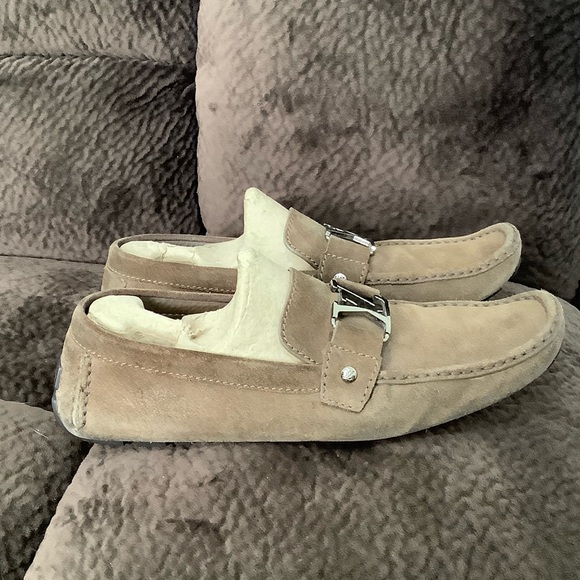 Louis Vuitton Brown Suede Loafers with Silver Logo, FA 0141 - Picture 8 of 10